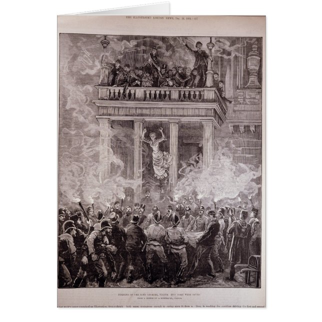 Brinnande av Ring-teatern, Wien Hälsningskort (Framsidan)