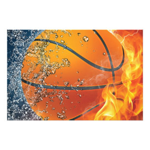 Brinnande basketboll fototryck