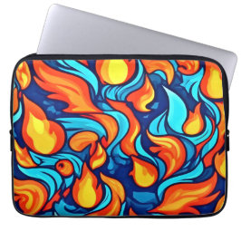 Brinnande Blå Abstraktion Laptop Fodral