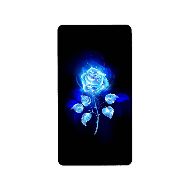 Brinnande blå Ro Adressetikett (Framsidan)