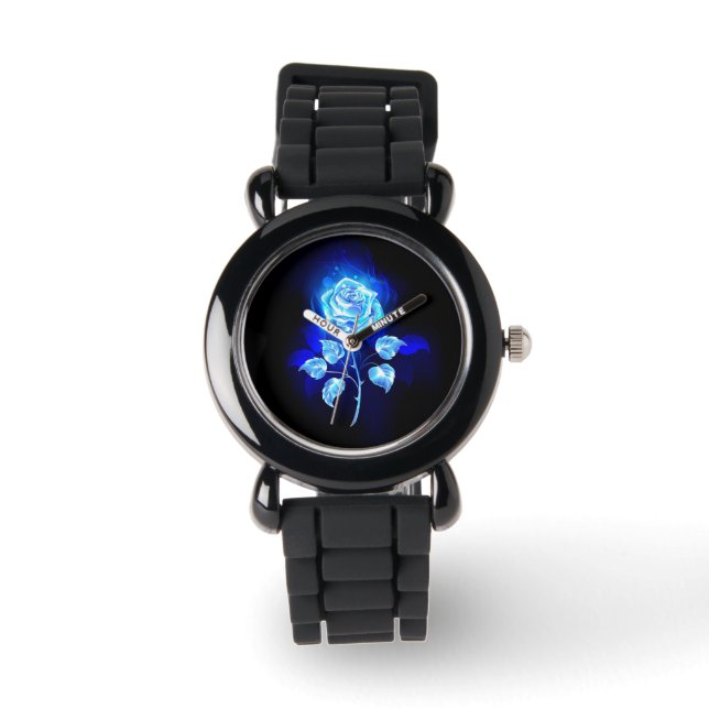 Brinnande blå Ro Armbandsur (Framsida)