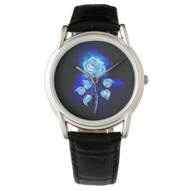 Brinnande blå Ro Armbandsur (Framsida)