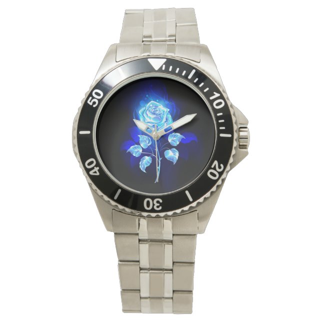 Brinnande blå Ro Armbandsur (Framsida)