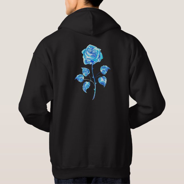 Brinnande blå Ro Hoodie (Baksida)