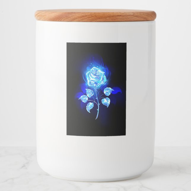 Brinnande blå Ro Mat Etikett (Framsida)