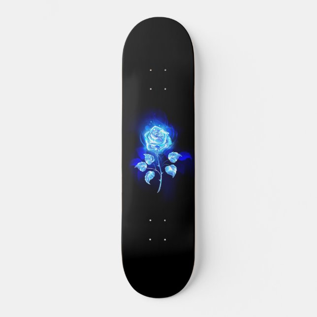 Brinnande blå Ro Mini Skateboard Bräda 18,5 Cm (Framsida)