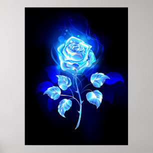 Brinnande blå Ro Poster