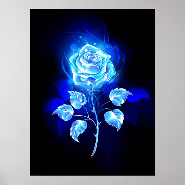 Brinnande blå Ro Poster (Framsidan)