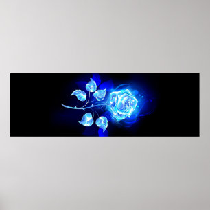 Brinnande blå Ro Poster