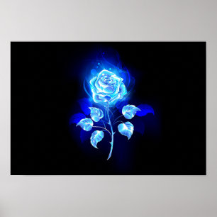 Brinnande blå Ro Poster