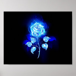 Brinnande blå Ro Poster