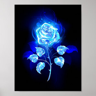 Brinnande blå Ro Poster