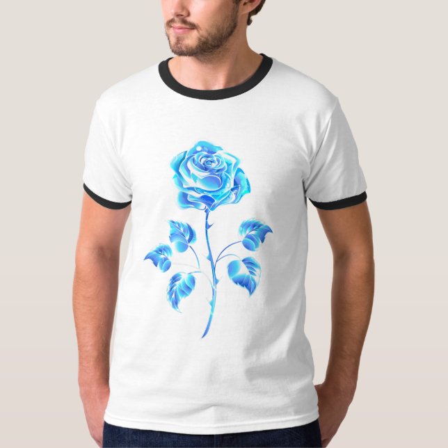 Brinnande blå Ro T Shirt (Framsida)