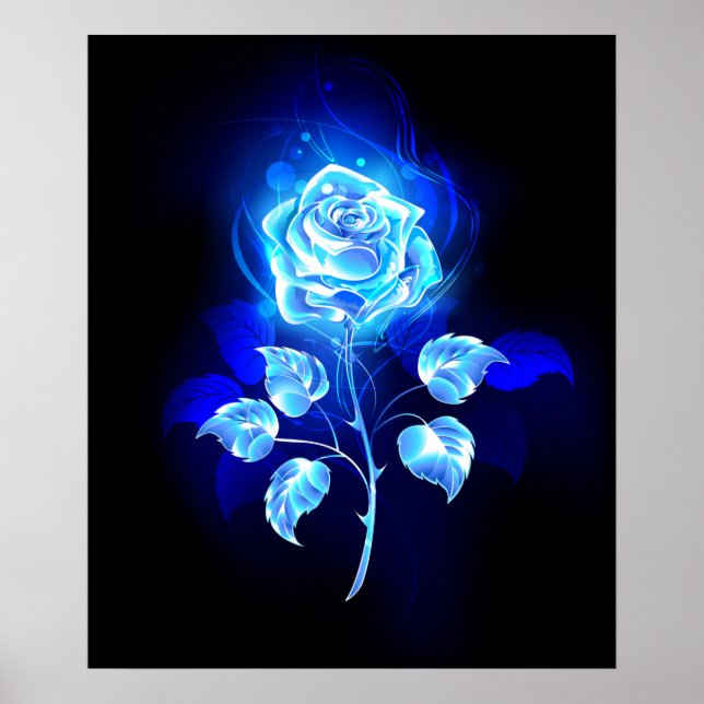 Brinnande blå ros poster (Framsidan)