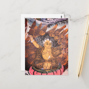 brinnande Buddha Vykort