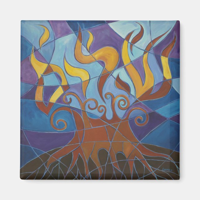 Brinnande buske mosaik II Magnet (Framsidan)