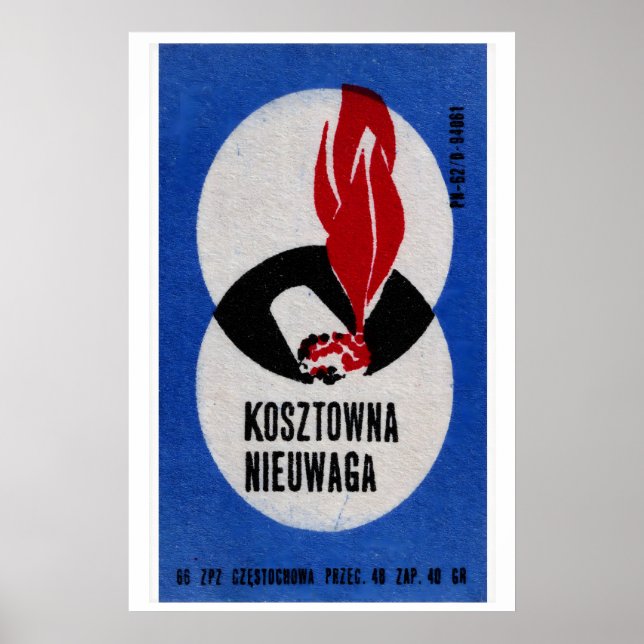 Brinnande cigarett - tändsticksaskutskrift - Estet Poster (Framsidan)