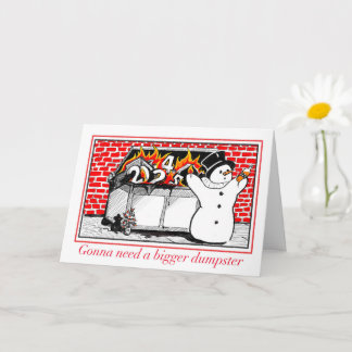 Brinnande dumpster-helgdag kort