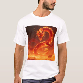 Brinnande Eld-drake | Mythisk Flamdrake Fantasi T Shirt