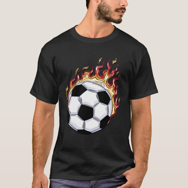 Brinnande fotboll t shirt (Framsida)
