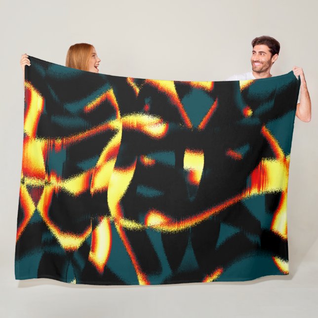 Brinnande gult - rött utseende, bristfällig spray fleecefilt (På plats)