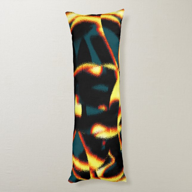 Brinnande gult - rött utseende, bristfällig spray kroppskudde (Baksidan (Vertikal))