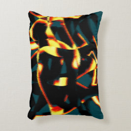 Brinnande gult - rött utseende, bristfällig spray prydnadskudde