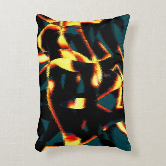 Brinnande gult - rött utseende, bristfällig spray prydnadskudde (Framsidan(Vertikal))