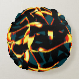 Brinnande gult - rött utseende, bristfällig spray rund kudde