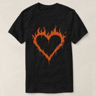 Brinnande hjärt-brandgrunge Y2K Aestesier T Shirt