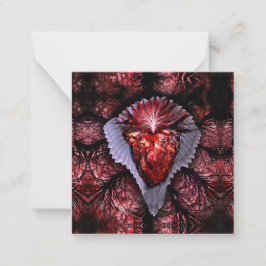 Brinnande hjärta anteckningskort