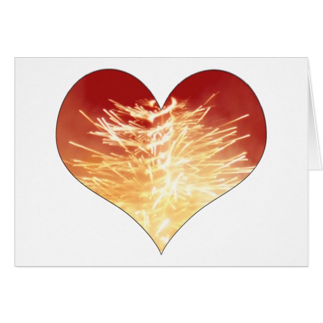 brinnande hjärta hälsningskort (Framsidan Horizontal)