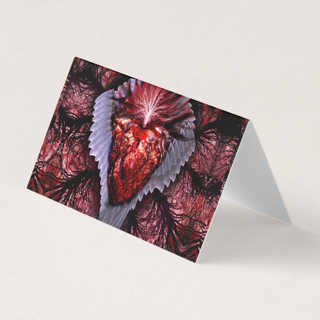 Brinnande hjärta visitkort (Framsida)