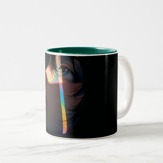 Brinnande Iskub Kaffe Mugg – Eld & Is Konstnärlig  (Framsida höger)