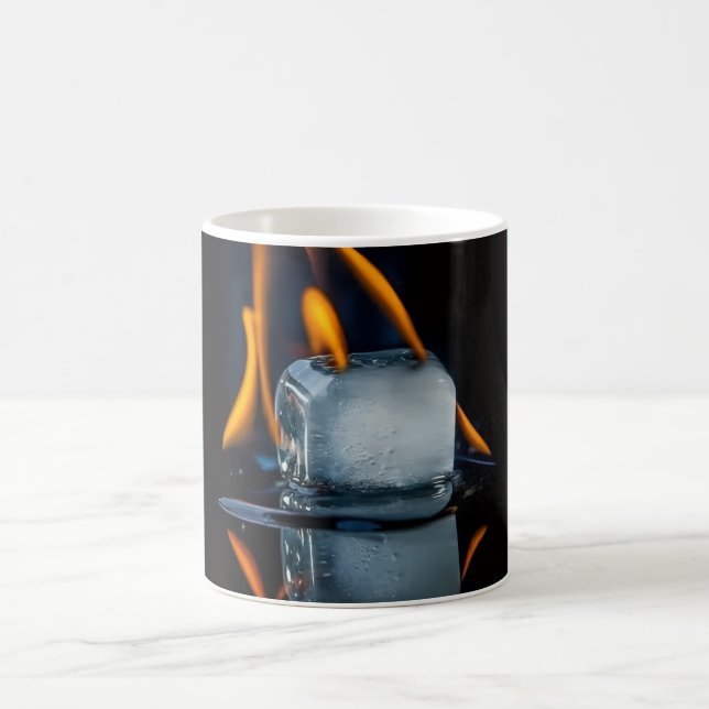 Brinnande Iskub Kaffe Mugg – Eld & Is Konstnärlig  (Center)
