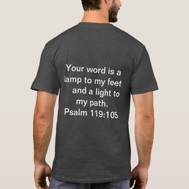Brinnande lätt psalm 119 t shirt (Baksida)