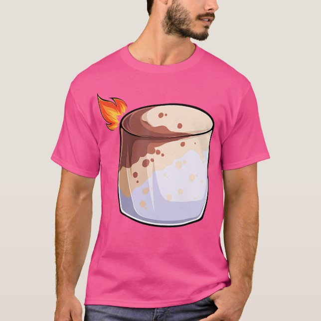 Brinnande Marshmallow S'Mores Gruppcamping T Shirt (Framsida)