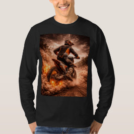 Brinnande Motocross Dirt Bike T Shirt