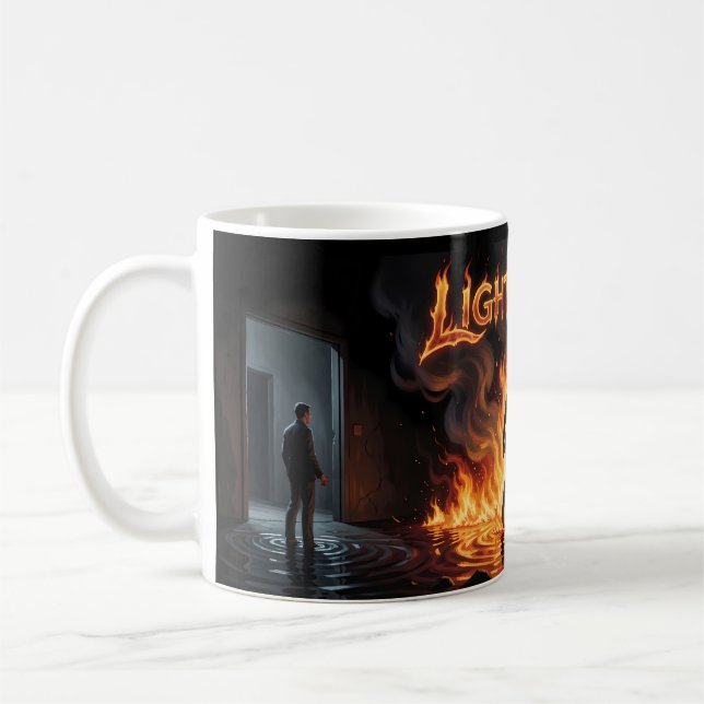 Brinnande Passion Midnatt Romantik Konstmugg Kaffemugg (Vänster)
