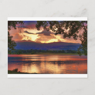 Brinnande Sjö Sunset Vykort