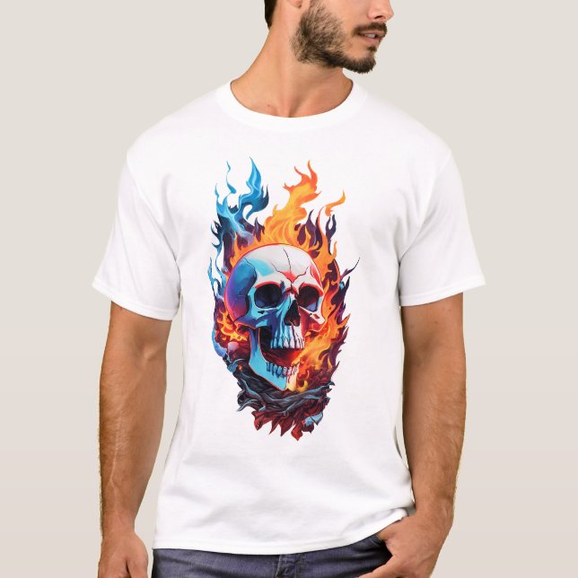 Brinnande skalle t shirt (Framsida)