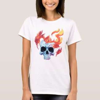 Brinnande skalle t shirt
