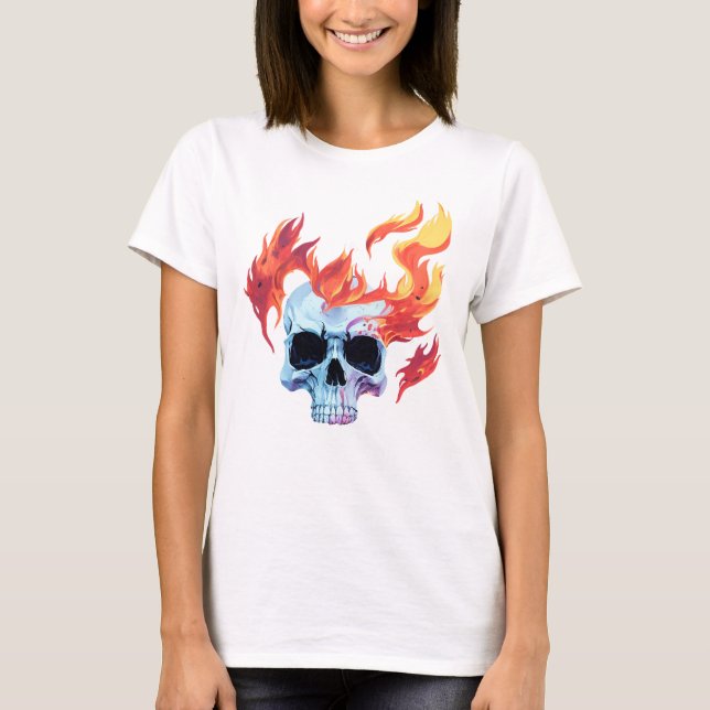 Brinnande skalle t shirt (Framsida)