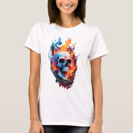 Brinnande skalle t shirt