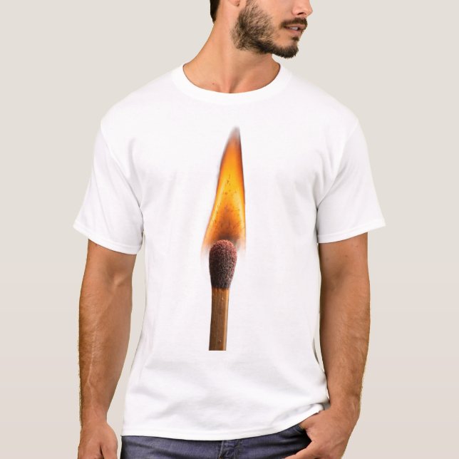 Brinnande Tändsticka Flamma Konst – Eld Gnista Mör T Shirt (Framsida)