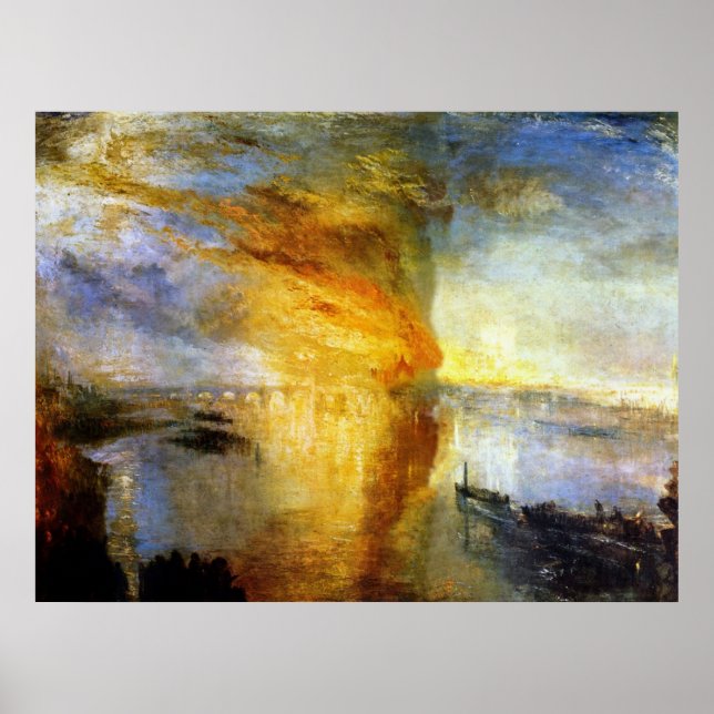 Brinnandet av överhuset och underhuset poster (Framsidan)