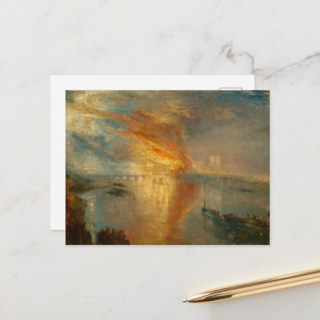 Brinnandet av överhuset och underhuset vykort (Fram/Back In Situ)