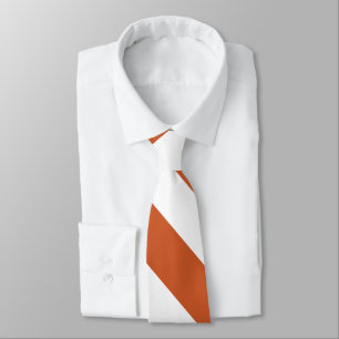 Brinnen Orange och Vit Broad Universiteten Rand Ti Slips