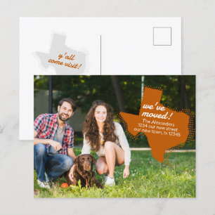 Brinnen Orange Vi har flyttat - Flytta i hörnet Te Vykort