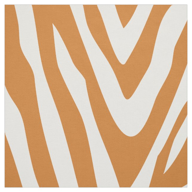 Brinnen Orange Zebra tryck stor  Tyg (Provkarta)